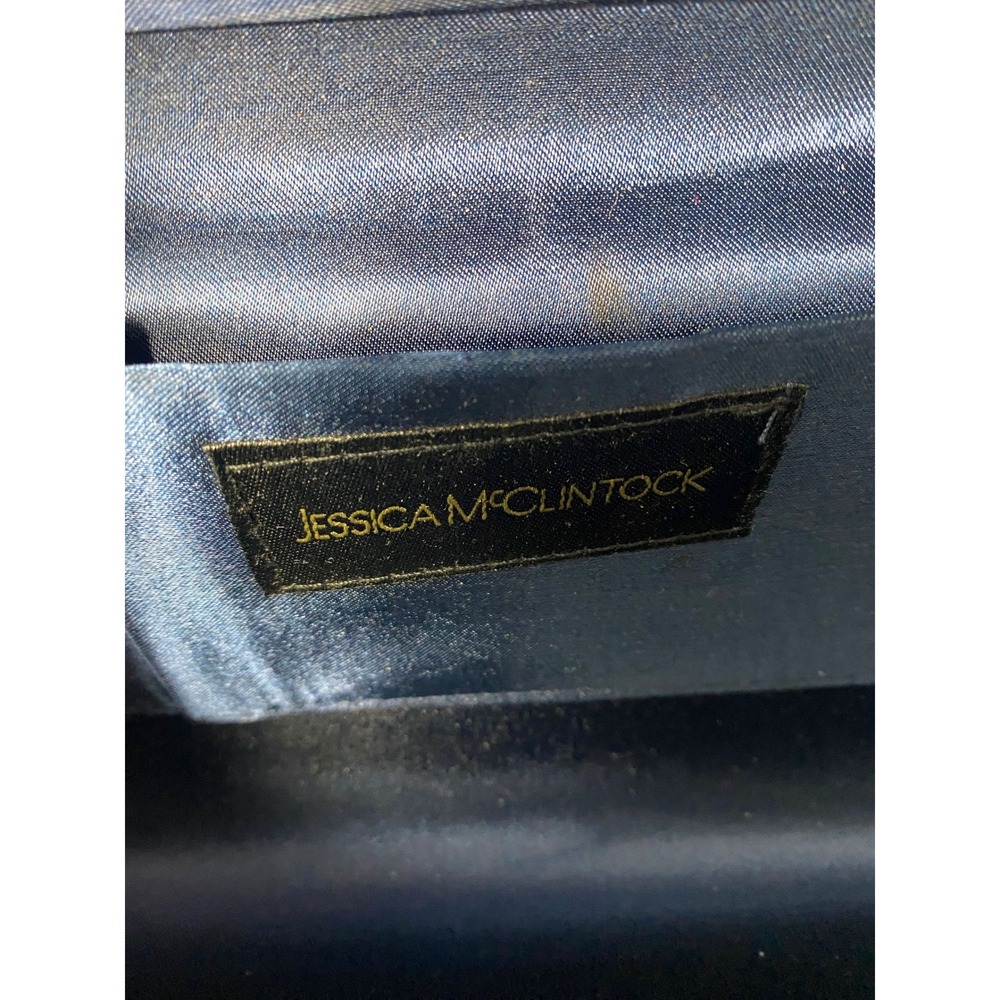 Navy Blue Satin Pleated Evening Clutch Bag Formal Wedding Prom Purse Small - Picture 4 of 5